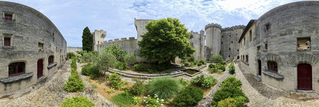 Cour-jardin du château de Tarascon, Bouches-du-Rhône, France
